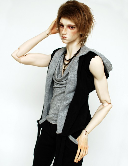 Black and grey casual set for 1/3 size BJD